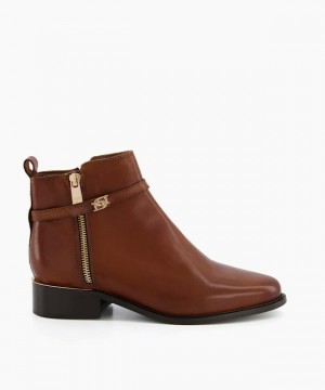 Dune London Pap Stiefeletten Damen Braun | 824-IUJHKR