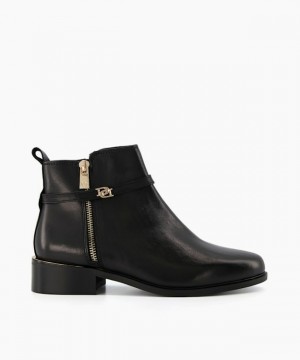 Dune London Pap Stiefeletten Damen Schwarz | 964-APHBKG
