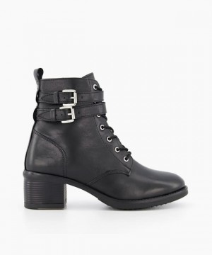 Dune London Paxan Biker Boots Damen Schwarz | 397-WPRLGF