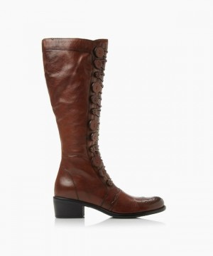 Dune London Pixie D Kniehohe Stiefel Damen Braun | 762-QABVDX