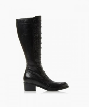 Dune London Pixie D Kniehohe Stiefel Damen Schwarz | 281-NFXPJO