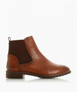 Dune London Quant Chelsea Stiefel Damen Braun | 381-WTNKDH