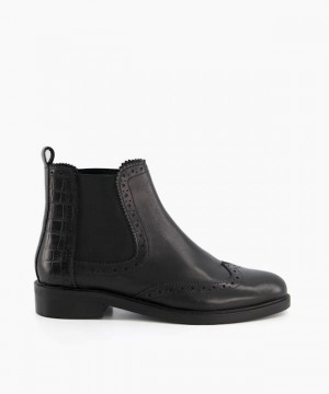 Dune London Quest Chelsea Stiefel Damen Schwarz | 347-KVEYZL