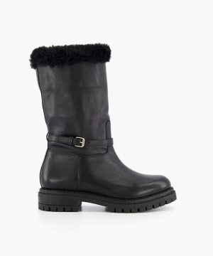 Dune London Regents Wadenstiefel Damen Schwarz | 419-SMAUIG