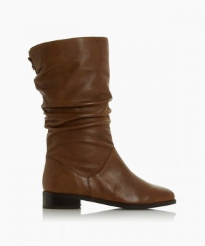 Dune London Rosalinda Wadenstiefel Damen Braun | 829-EWGZPC