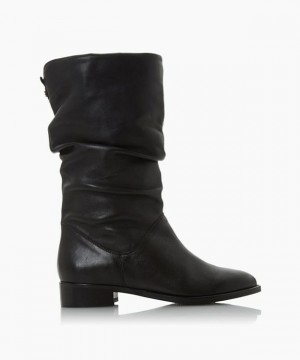 Dune London Rosalindas Wadenstiefel Damen Schwarz | 184-SFRHPY