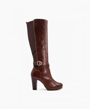 Dune London Sabrena Kniehohe Stiefel Damen Braun | 024-FETRUL