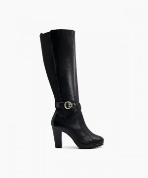 Dune London Sabrena Kniehohe Stiefel Damen Schwarz | 204-OAFQDS