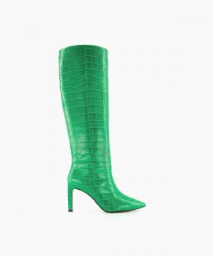 Dune London Spice Kniehohe Stiefel Damen Braun Grün | 851-QZTKPA
