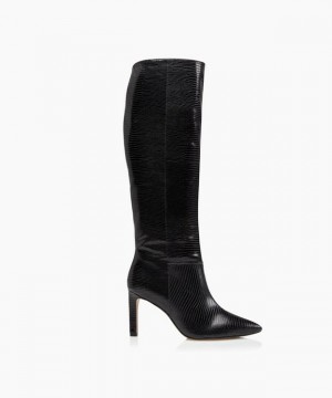 Dune London Spice Kniehohe Stiefel Damen Braun Schwarz | 824-NKIZHA