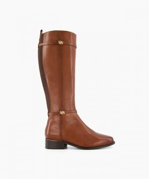 Dune London Tap Kniehohe Stiefel Damen Braun | 079-EZDSLR