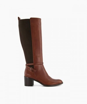 Dune London Taxie Kniehohe Stiefel Damen Braun | 401-NMLQCG