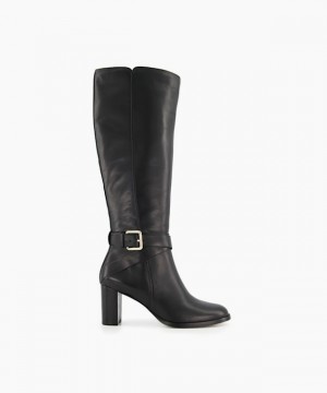 Dune London Thia Kniehohe Stiefel Damen Schwarz | 718-DPLVUH