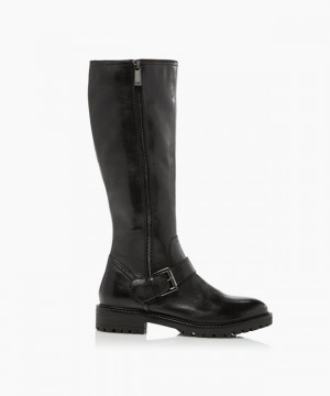Dune London Trafalgar T Kniehohe Stiefel Damen Schwarz | 796-OUQXFL