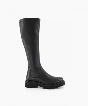 Dune London Tyren Kniehohe Stiefel Damen Schwarz | 268-QVLNXB